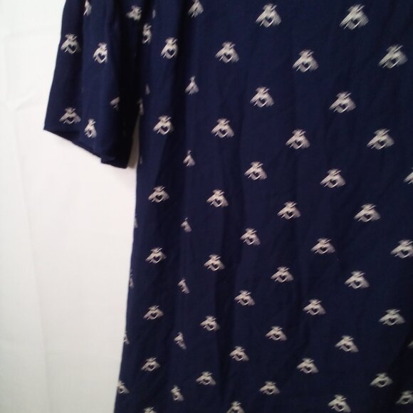 Joules Dress Women 2 Half Bell Sleeve Gardenia Bees With Heart Blue White - Picture 6 of 16